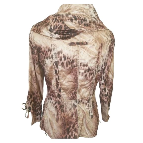 Alberto Makali Paris Designer Rare 90's Animal Print Jacket Full Collar Sz XL - Picture 6 of 12